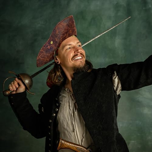 Xeehwb Brown Faux Leather Pirate Hat - Perfect Roleplay Accessory