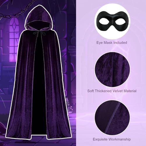 Halloween Womens Cosplay costume Purple Cape Cloak