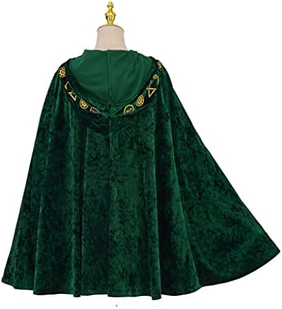 RocailleCos Winifred Sanderson Halloween Costume Cloak Green Velvet Robe