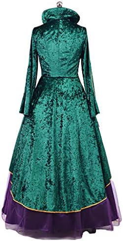Womens Plus Size Medieval Green Velvet Dress Halloween Witch Costume Robe