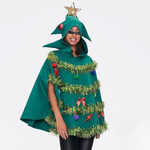 Michellecmm Christmas Tree Poncho Costume Women