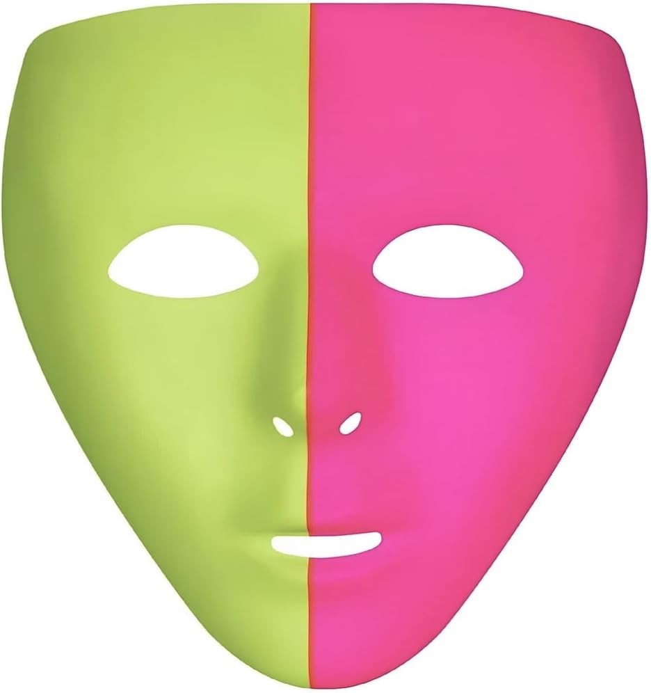 Neon Full Face Mask - Bright Fun for Parties
