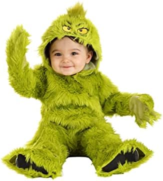Fun Grinch jumpsuit costume for babies