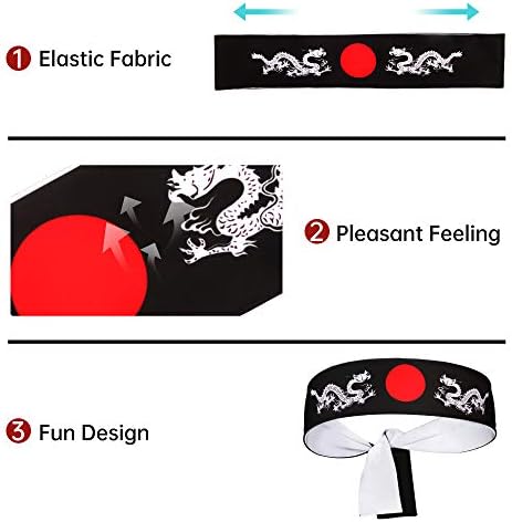 Reversible Bushido Hachimaki Warrior Headband Halloween Karate and More