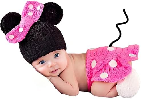 JASTORE PHOTOGRAPHY PROP BABY COSTUME - CUTE CROCHET MICE