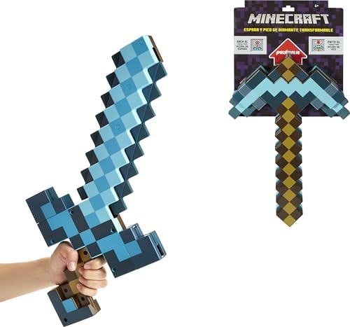 Transforming Minecraft Diamond Sword Pick-Axe Toy