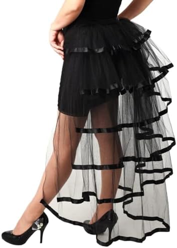 Steampunk Burlesque Bustle Skirt 6-Layer Tie-On Belt Tulle Tutu Over Skirt