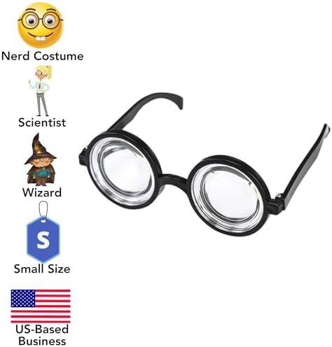 Iconkal Thick Lens Nerd Dress-Up Costume Glasses Perfect Halloween Addition