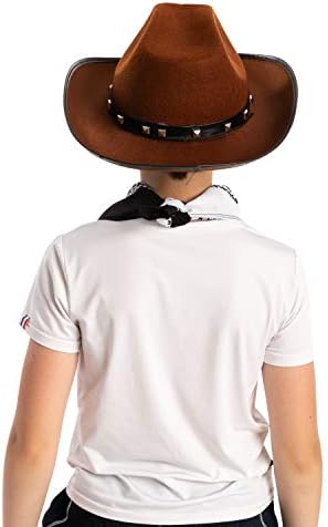 Spooktacular Creations Western Cowboy Hat with 3 Bandanas for Halloween