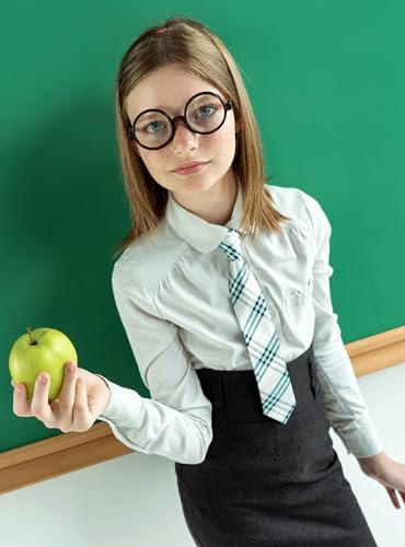 Iconkal Thick Lens Nerd Dress-Up Costume Glasses Perfect Halloween Addition