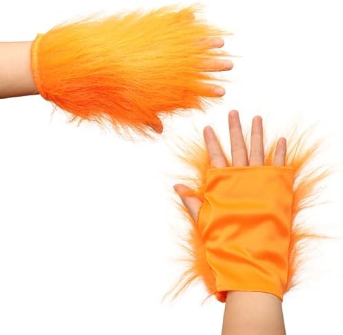 Fox Ears Headband Tail Paw Gloves Set