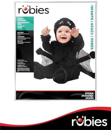 Rubies Spider costume jumpsuit booties and hood for baby boys