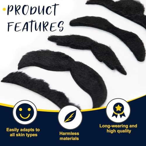 48 Piece Fake Mustaches Make for Halloween