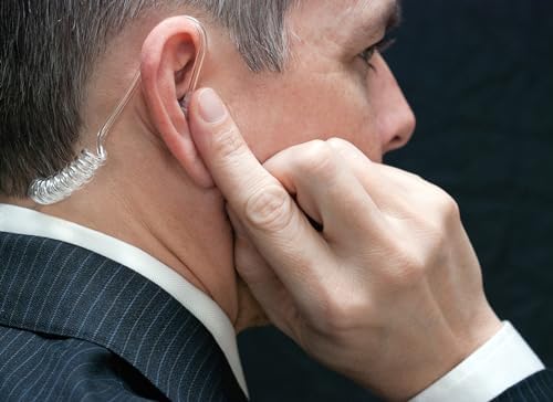 Spy Earpiece Secret Service Costumes for Men BlackFBIMIB -