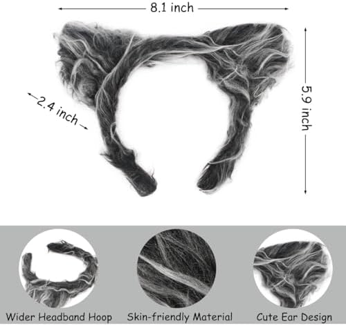 HODRME 5-Piece Wolf Ears and Tail Set
