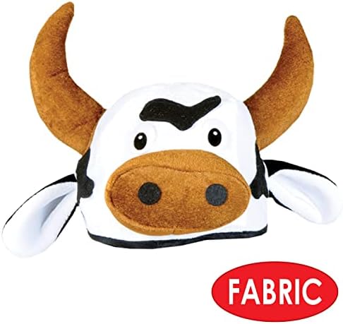 Unique Plush Cow Head Hat for Men Halloween Party Accessories