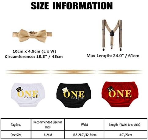Mr ONE Derful Cake SmashInOutfits for Baby Boys - 3Pcs Party Set