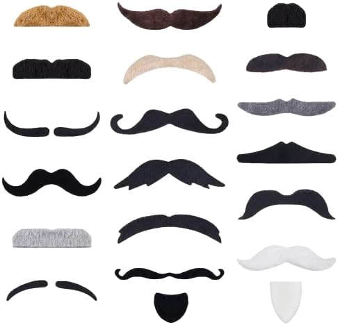 KICNIC 60-Piece Mustache Costumes in 20 Designs
