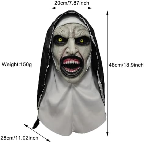 Scary Halloween Nun Mask