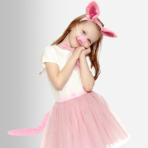 Mototo 4-Piece Fluffy Pink Pig Accessories Set