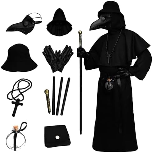 8-in-1 Plague Doctor Costume Set for Halloween Cosplay