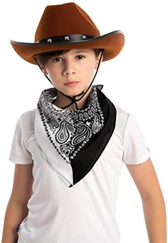 Spooktacular Creations Western Cowboy Hat with 3 Bandanas for Halloween
