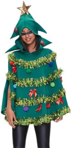 Michellecmm Christmas Tree Poncho Costume Women