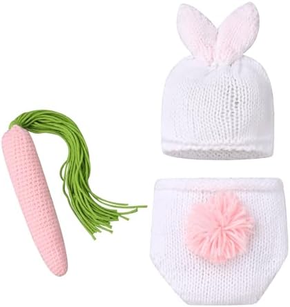 Easter Bunny Newborn Photography Set - crochet baby photoshoot costume for boys