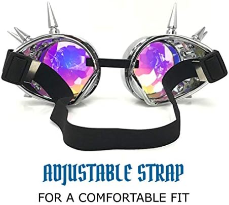 UMBRELLALABORATORY Crystal Rainbow Kaleidoscope Steampunk Goggles