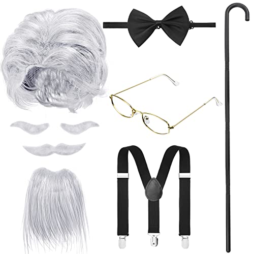 Quick-ship Grandpa Old Man Wig Set for Perfect Grandpa Look
