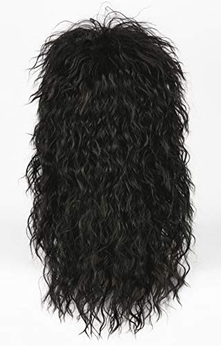 80s Punk Wig Black Mullet for Halloween