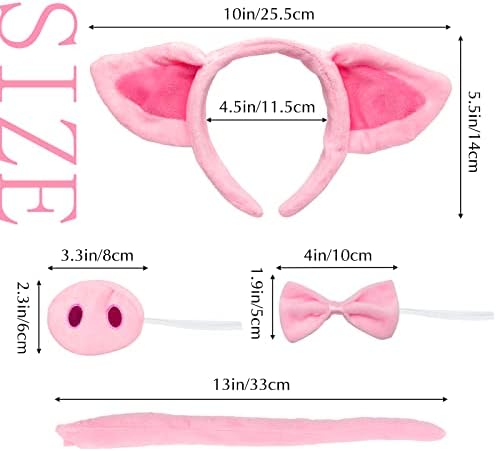 Bvrbaory Pink Pig Costume Set Perfect for Kids Halloween Party