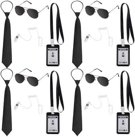 16-Piece Agent Costume Set for Halloween More