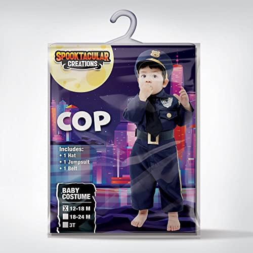 Spooktacular Creations Halloween Baby Police Costume Realistic Jumpsuit Hat