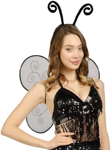 Funcredible Black Butterfly Wings Headband Costume Set