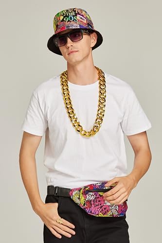 Gionforsy 80s90s Hip Hop Costume Kit for Rappers