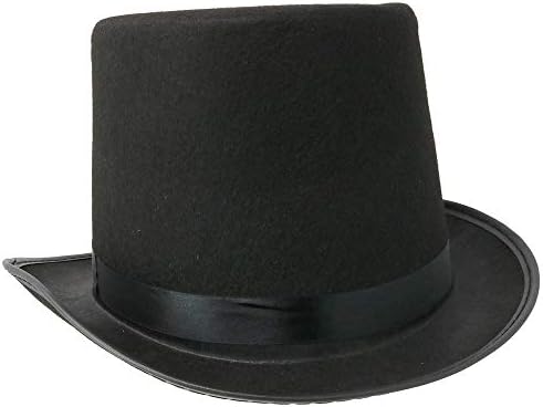 SkeletEE Black Felt Top Hat - Tuxedo Magician Costume