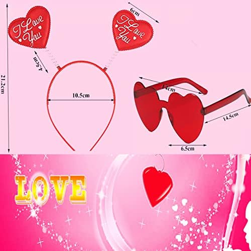 Valentines Red Heart Sunglasses and Headband