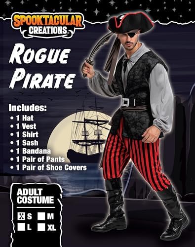 Spooktacular Men Pirate Costume Set Adult Role-played Adventure