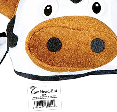 Unique Plush Cow Head Hat for Men Halloween Party Accessories