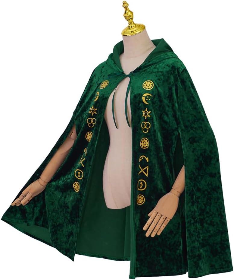 RocailleCos Winifred Sanderson Halloween Costume Cloak Green Velvet Robe