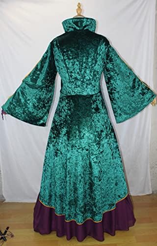 BICOPU Womens Medieval Witch Plus Size Orange Velvet Costume Robe
