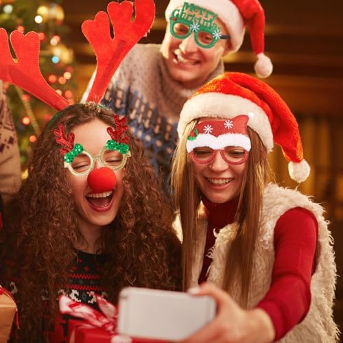 12pc Metal Christmas Glasses - Perfect for Parties