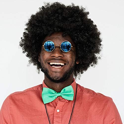 Gejoy Hippie Costume Set Funky Afro Wig Sunglasses Peace Sign Necklace