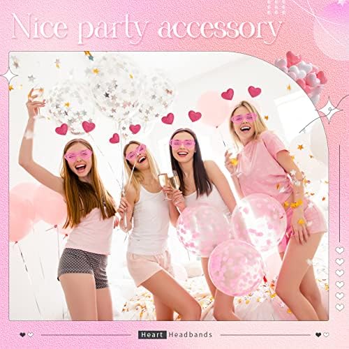 24 Pcs Feb 24 Heart Headbands Sunglasses for Valentines Day