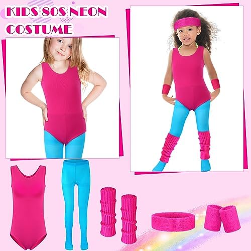 Giegxin Kids 80s Workout Costume Halloween Accessory Set
