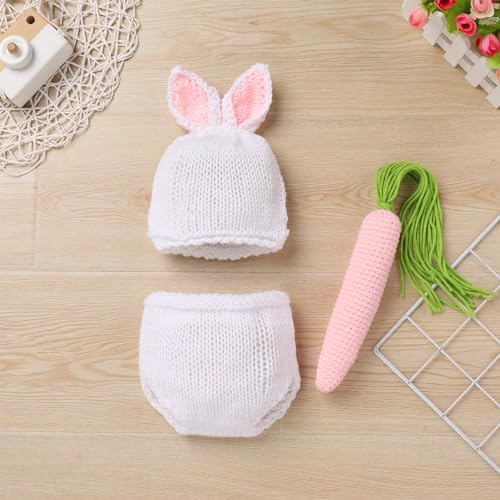 Easter Bunny Newborn Photography Set - crochet baby photoshoot costume for boys