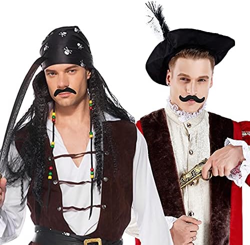 48-Piece Self-Adhesive Fake Mustaches for Halloween Party Accessories