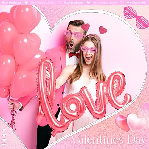 24 Pcs Feb 24 Heart Headbands Sunglasses for Valentines Day