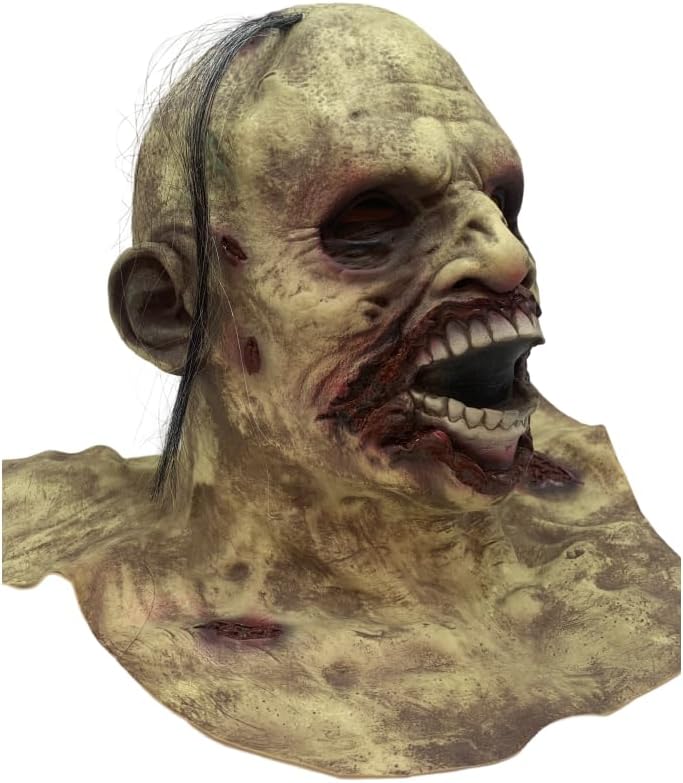 Soguer Creepy Zombie Head Toy Mask Latex Trick or Treat Adult Costume